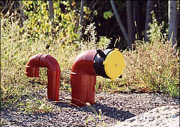 Picture of a dry hydrant installed in an underground tank.